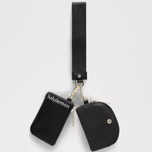 ✨NIP! Lululemon Dual Pouch Wristlet - Black and White with Gold Hardware